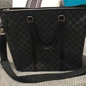Louis Vuitton Black Checkered Laptop Bag